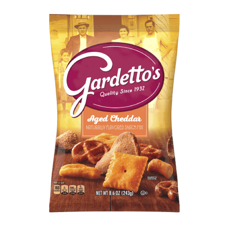 Gardetto's Aged Cheddar Snack Mix, front of pack